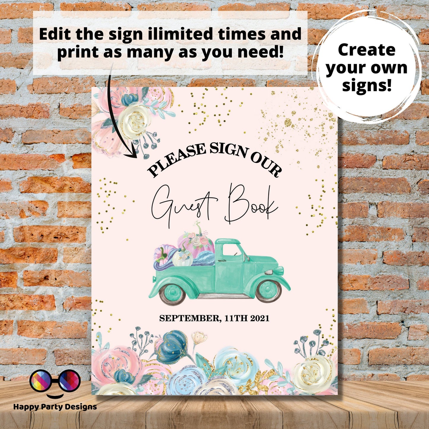 Editable Baby Shower Welcome Sign | Baby Shower Sign | Editable Welcome Sign | Fall Welcome Lawn Poster | Printable Drive-by Sign