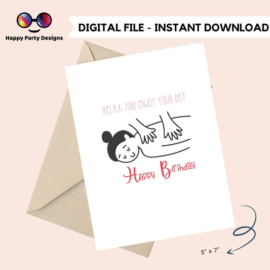 Happy Birthday greeting card | Printable Birthday Card | Happy Birthday Card  | Instant Download | Relax and enjoy your day Card | Cheerful