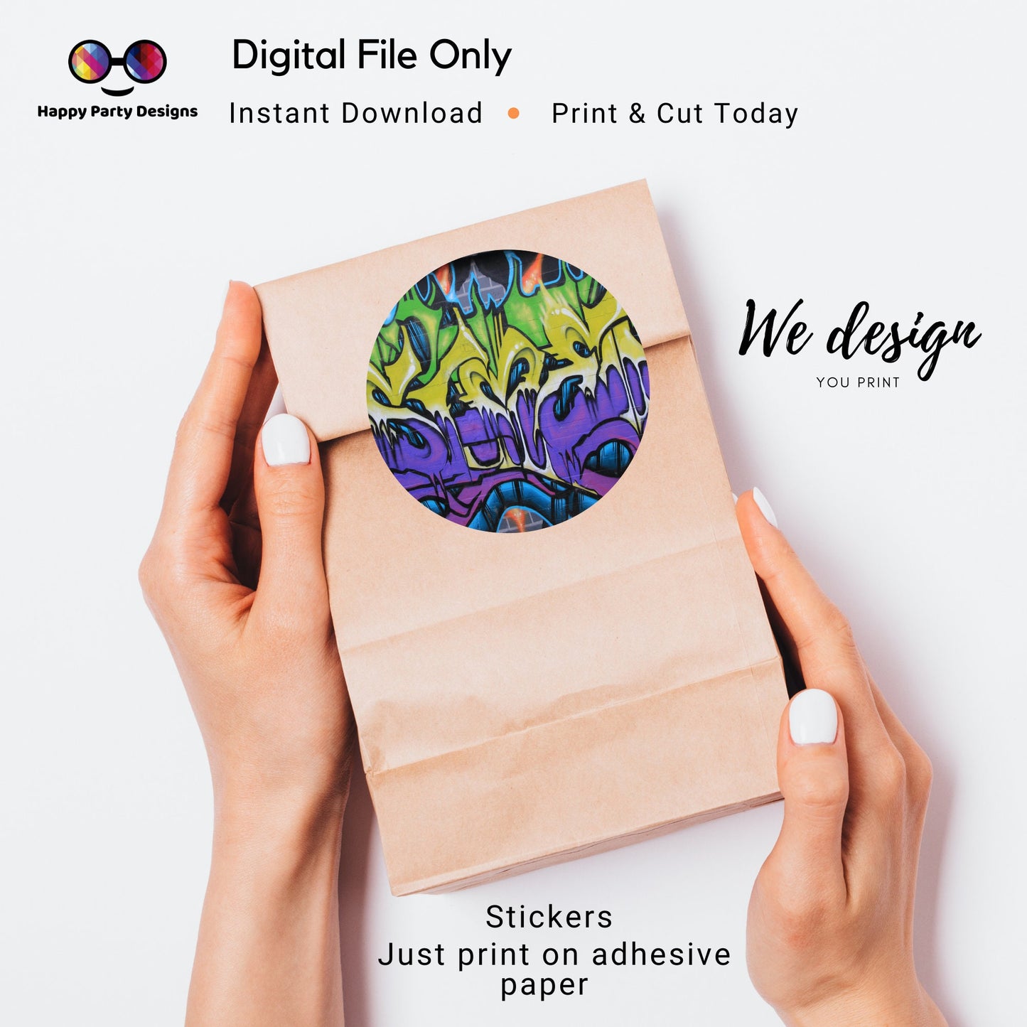 Graffiti Cupcake toppers | Graffiti Birthday  | Cupcake Toppers | Instant Download | Digital | Graffiti Birthday Party