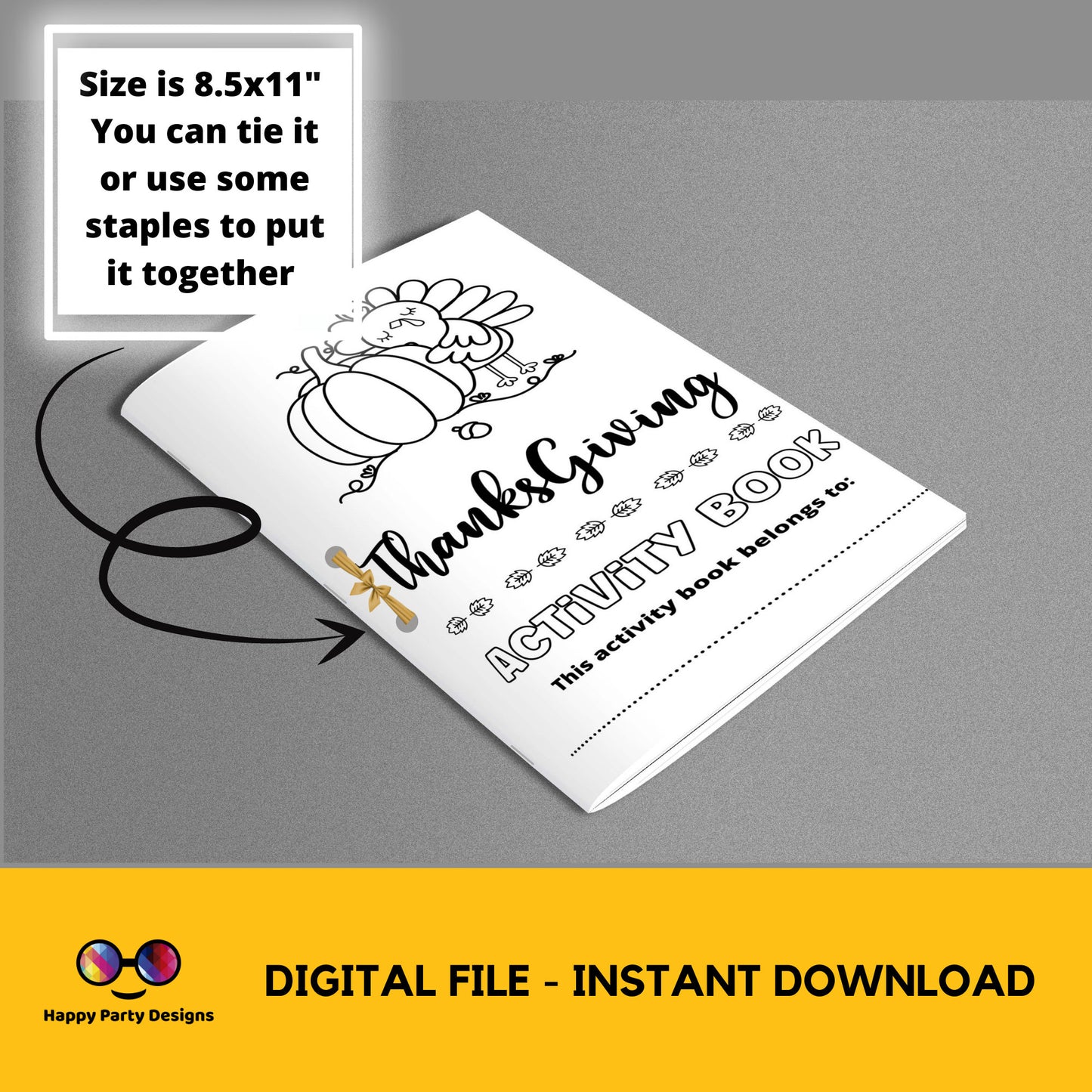 Thanksgiving Kids Activity Book | Coloring book forThanksgiving | Printable Activity Book Thanksgiving | Thanksgiving Activity Pack