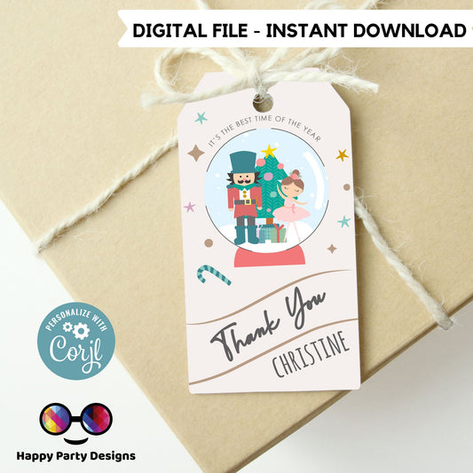 Editable Nutcracker Thank you tag | Nutcracker thank you tag for girl  | Nutcracker Thank You tag | Personalize Online #K71