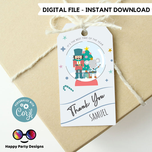 Editable Nutcracker Thank you tag | Nutcracker thank you tag for boy | Nutcracker Thank You tag | Personalize Online #K62