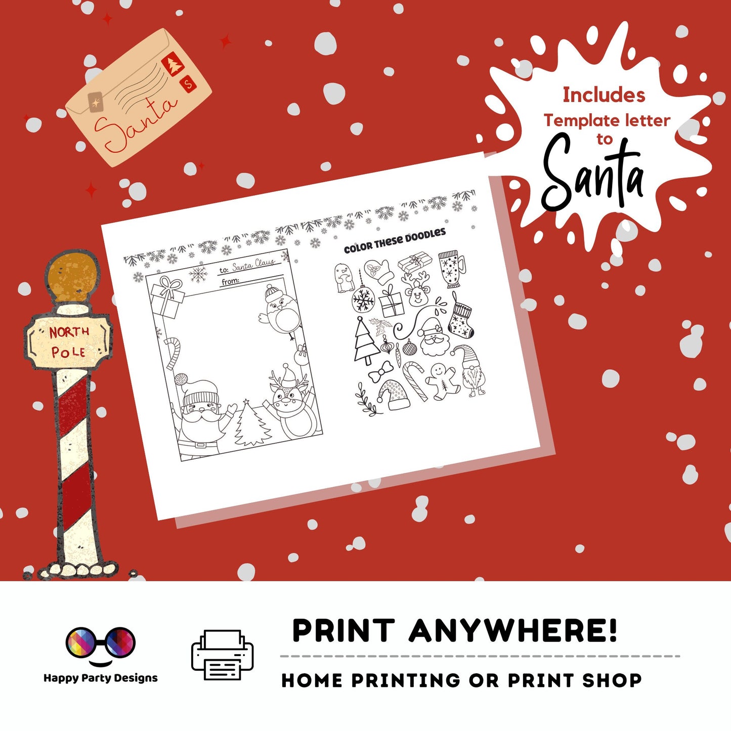 Christmas Kids Activity Booklet | Coloring booklet for Christmas | Printable Activity Booklet Holidays | Activity Book Christmas Party