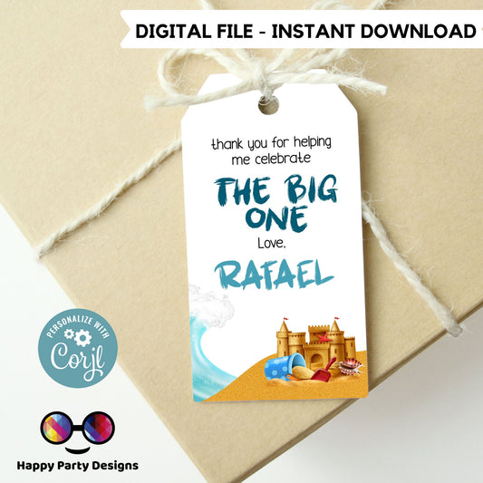Editable it's the Big One Thank you tag | Digital thank you tag  | First birthday Thank You tag | Personalize Online