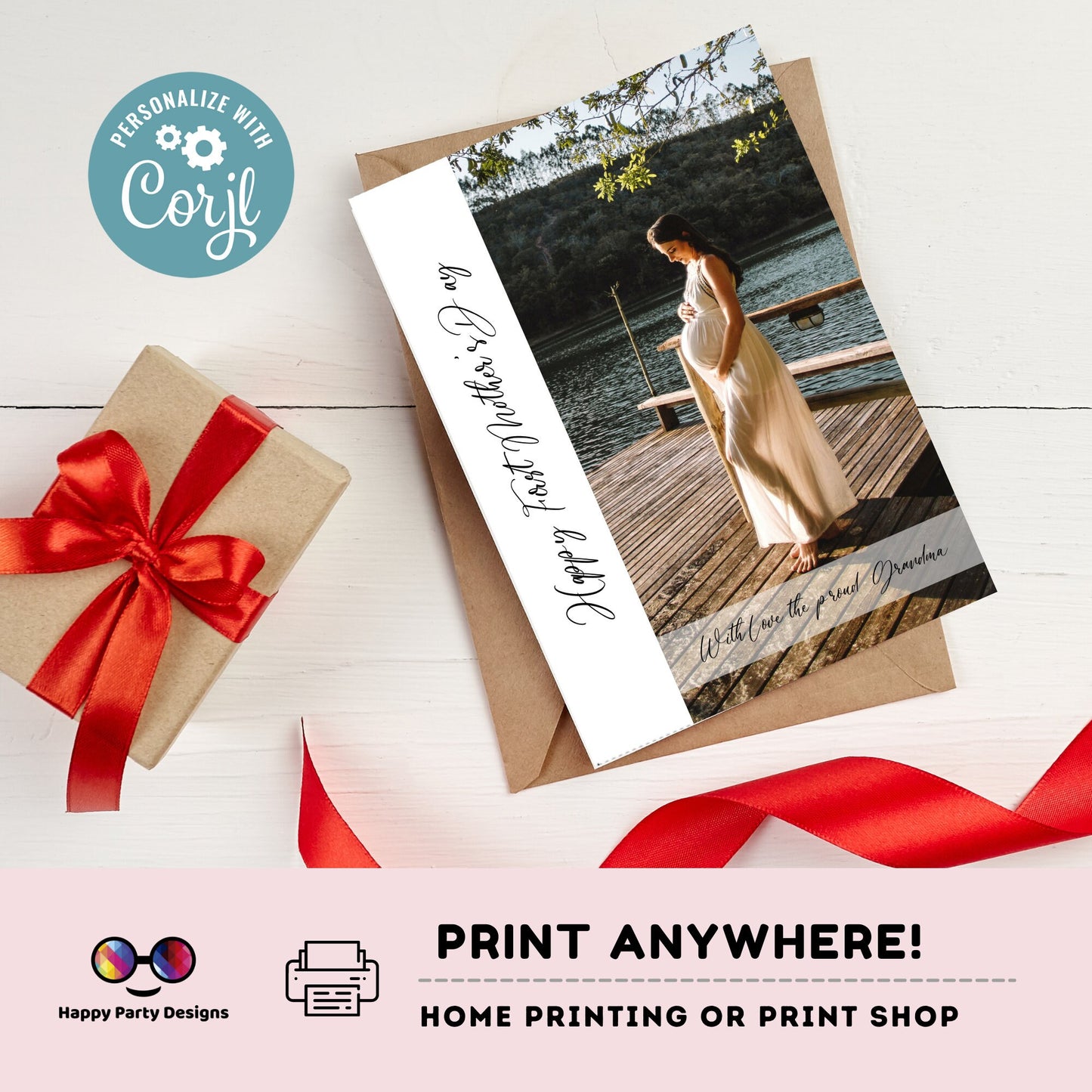 Editable First Mothers Day Card | Photocard | Editable card with photo  | Mothers Day editable card  |  Digital File | Instant Download