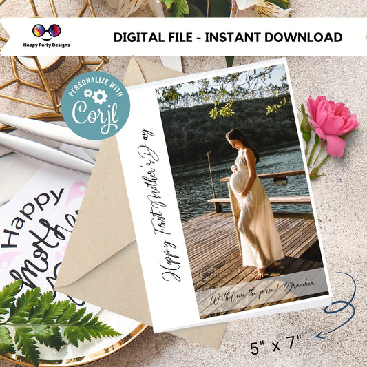 Editable First Mothers Day Card | Photocard | Editable card with photo  | Mothers Day editable card  |  Digital File | Instant Download