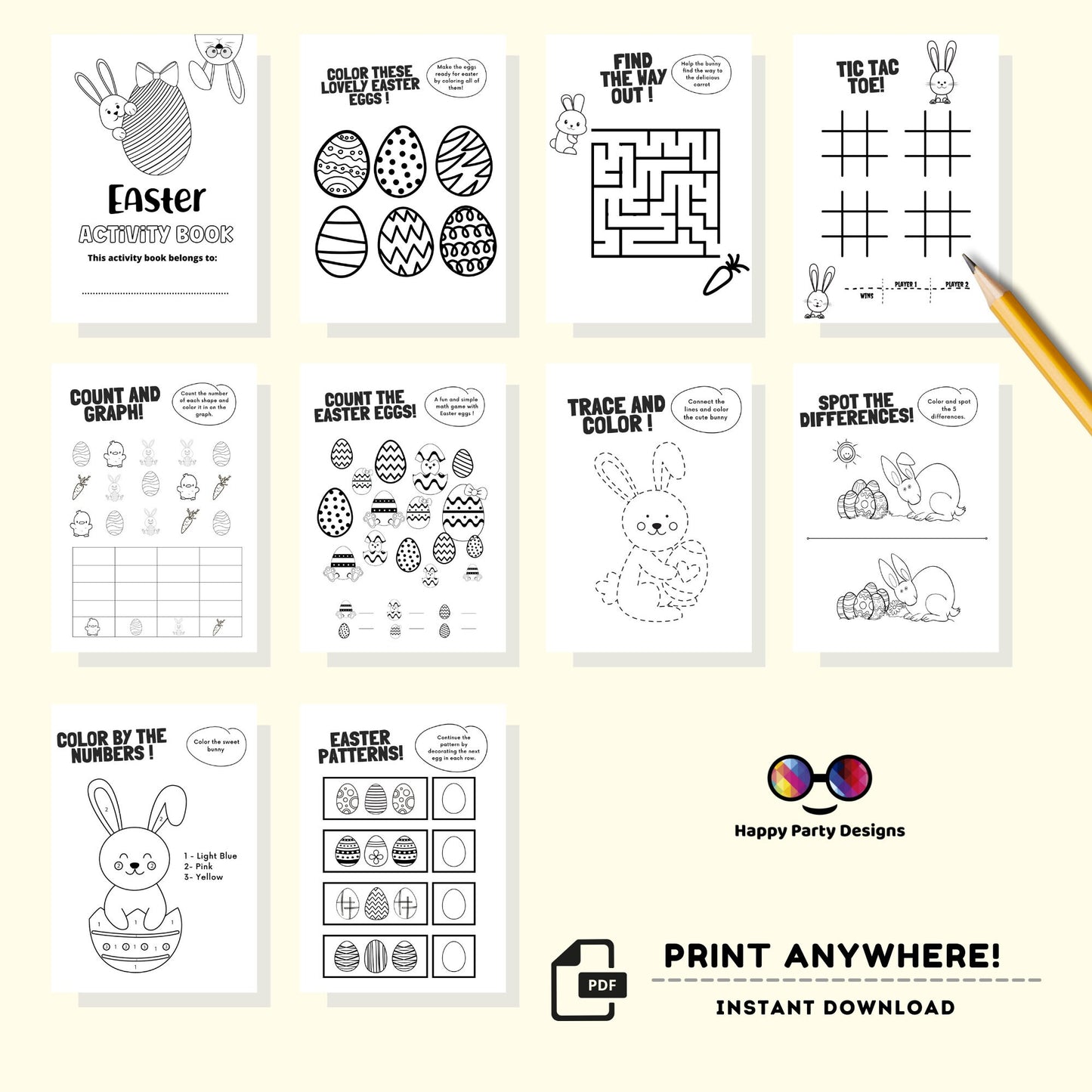 Easter Kids Activity Book | Coloring book for easter | Printable Activity Book Easter | Kids Keepsake Easter Kids Craft Easter Activity Pack