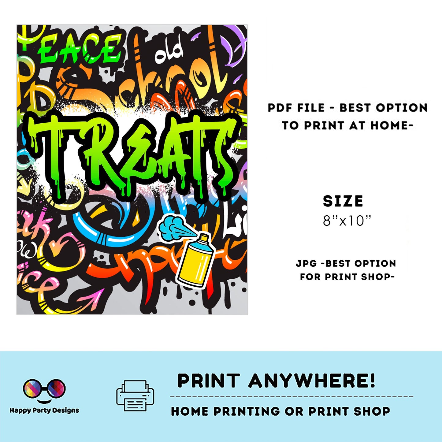 Editable Graffiti Sign | Digital graffiti printable buffet sign | Birthday boy | Graffiti party | Personalize Online | Any Age #K1