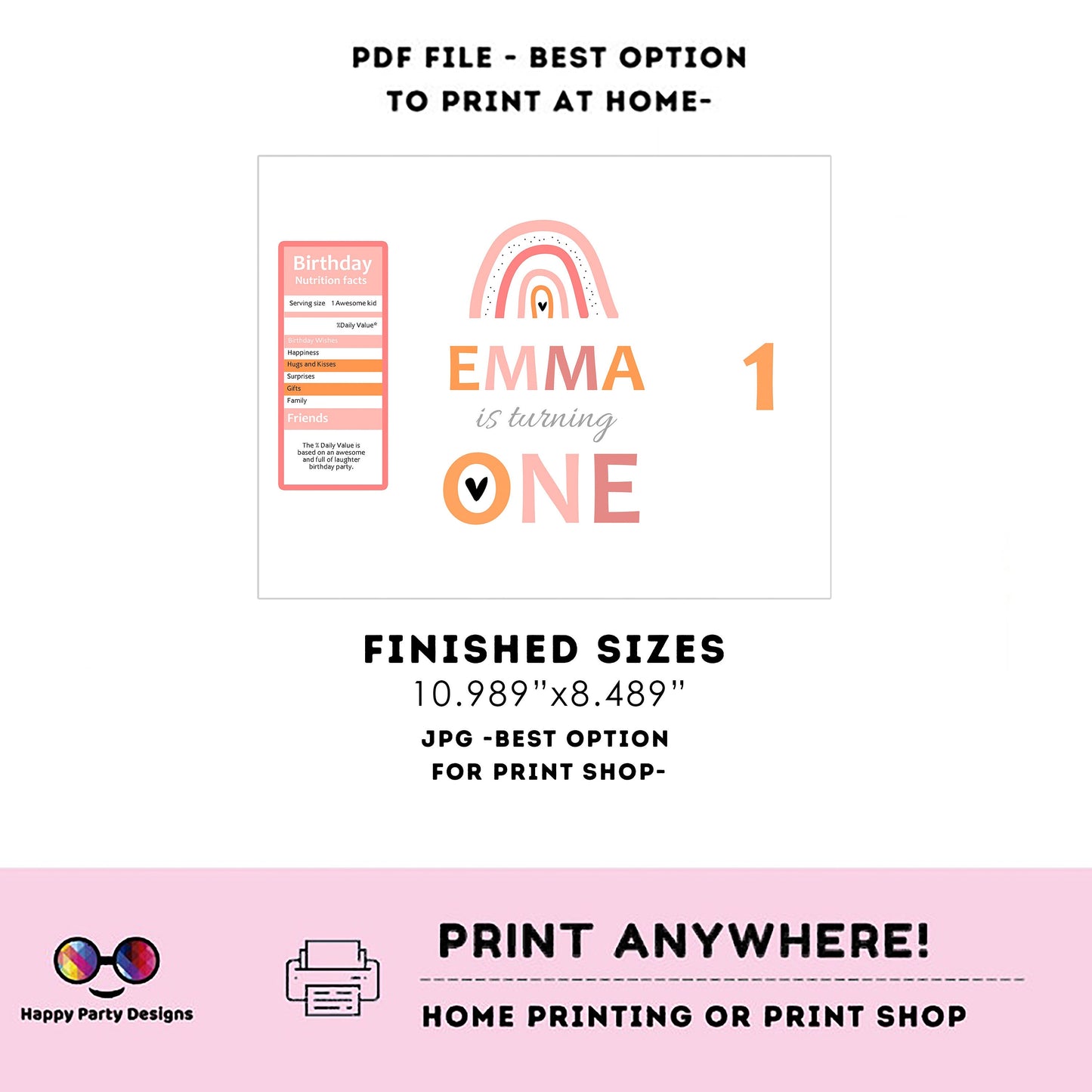 Editable Boho rainbow Chip Bag | Digital boho rainbow printable Chip Bag | Party Snack rainbow birthday girl | Personalized Favors  Corjl