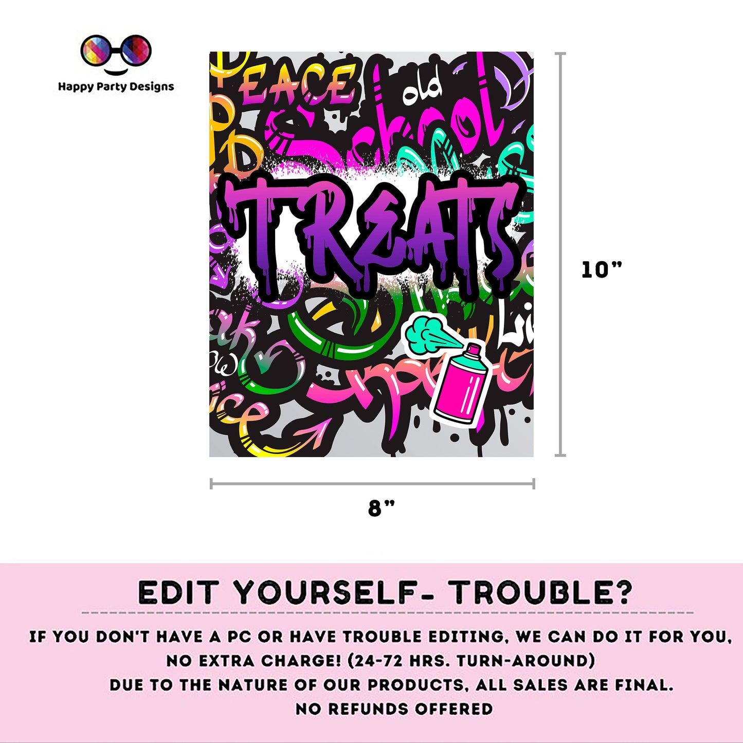 Editable Graffiti Sign | Digital graffiti printable Buffet sign | Birthday girl | Graffiti party | Personalize Online | Any Age #K2