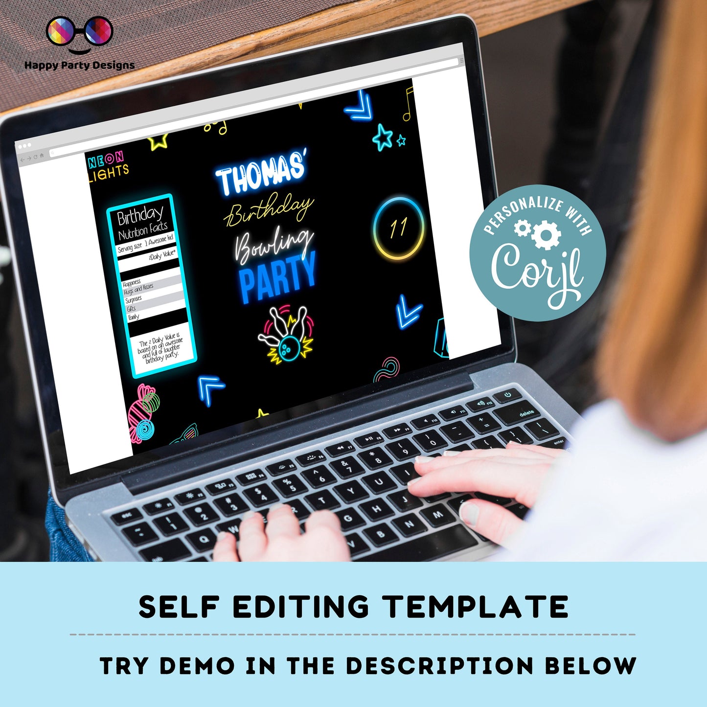 Editable Bowling Chip Bag | Digital Bowling  printable Chip Bag | Party Snack Bowling Birthday boy | Personalized Favors  Corjl | Favors