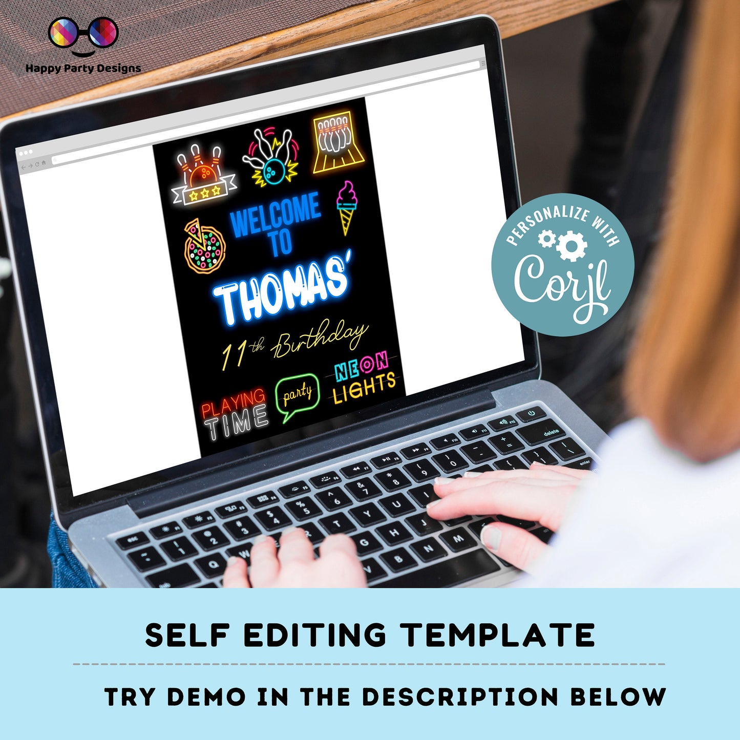 Editable Bowling Welcome Sign | Bowling birthday |Bowling birthday Decorations | Girl | Boy | Bowling Welcome Sign | Bowling party | Corjl