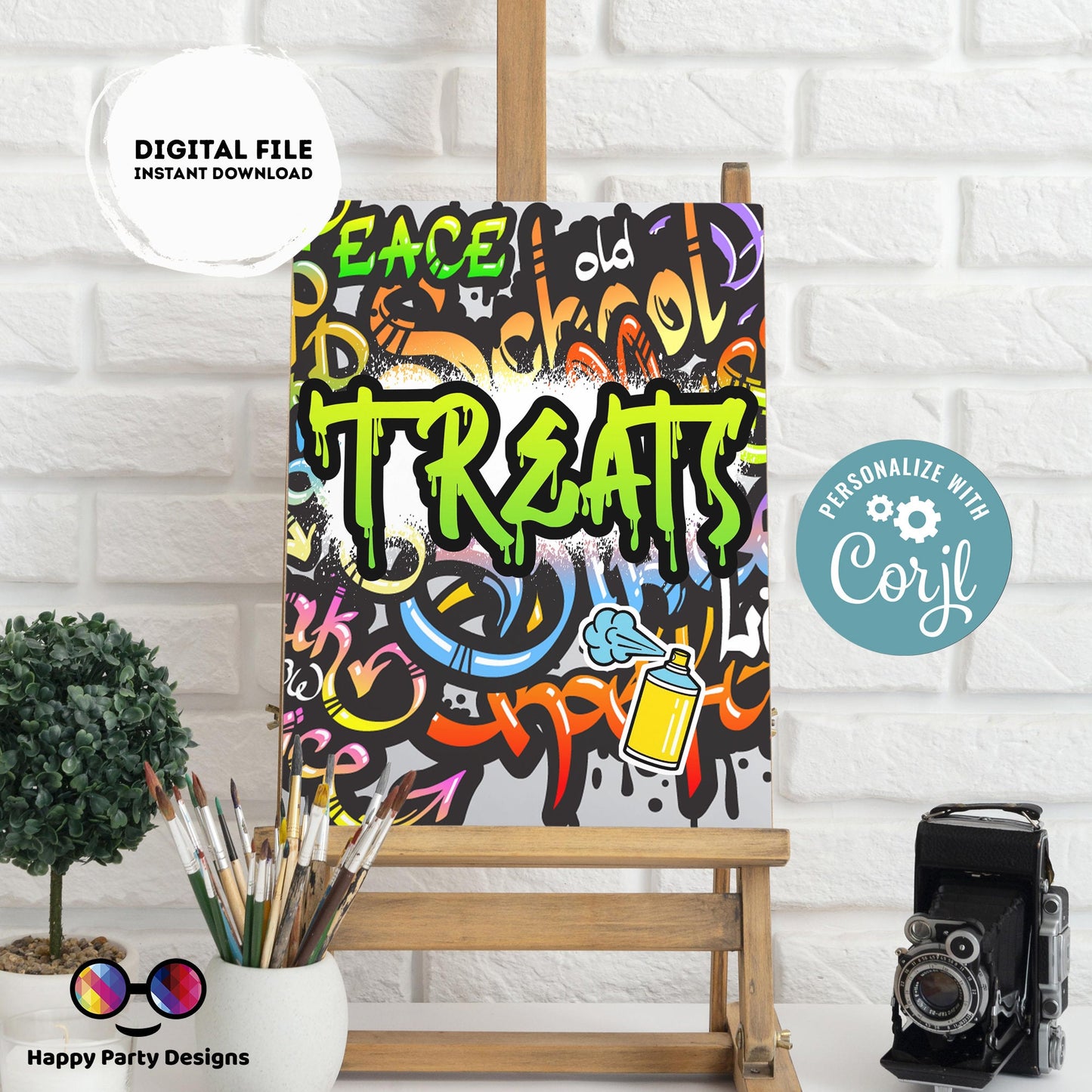 Editable Graffiti Sign | Digital graffiti printable buffet sign | Birthday boy | Graffiti party | Personalize Online | Any Age #K1