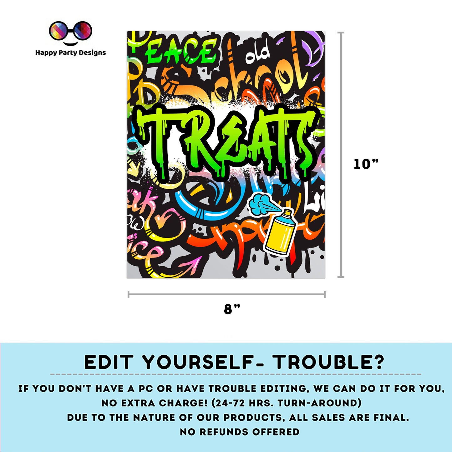 Editable Graffiti Sign | Digital graffiti printable buffet sign | Birthday boy | Graffiti party | Personalize Online | Any Age #K1