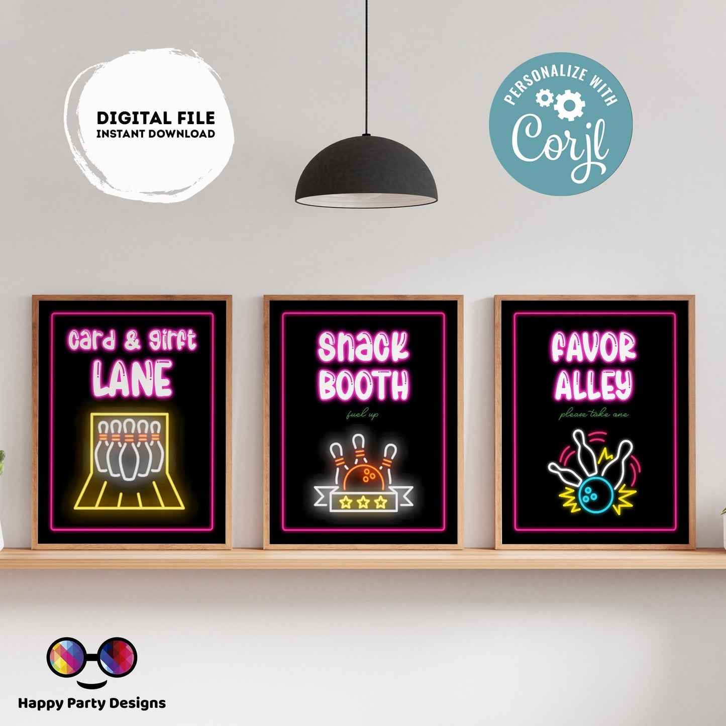 Editable Bowling Signs (4) | Bowling  birthday | Bowling  birthday Decorations | Girl | Bowling  buffet Sign | Bowling  party #KID3