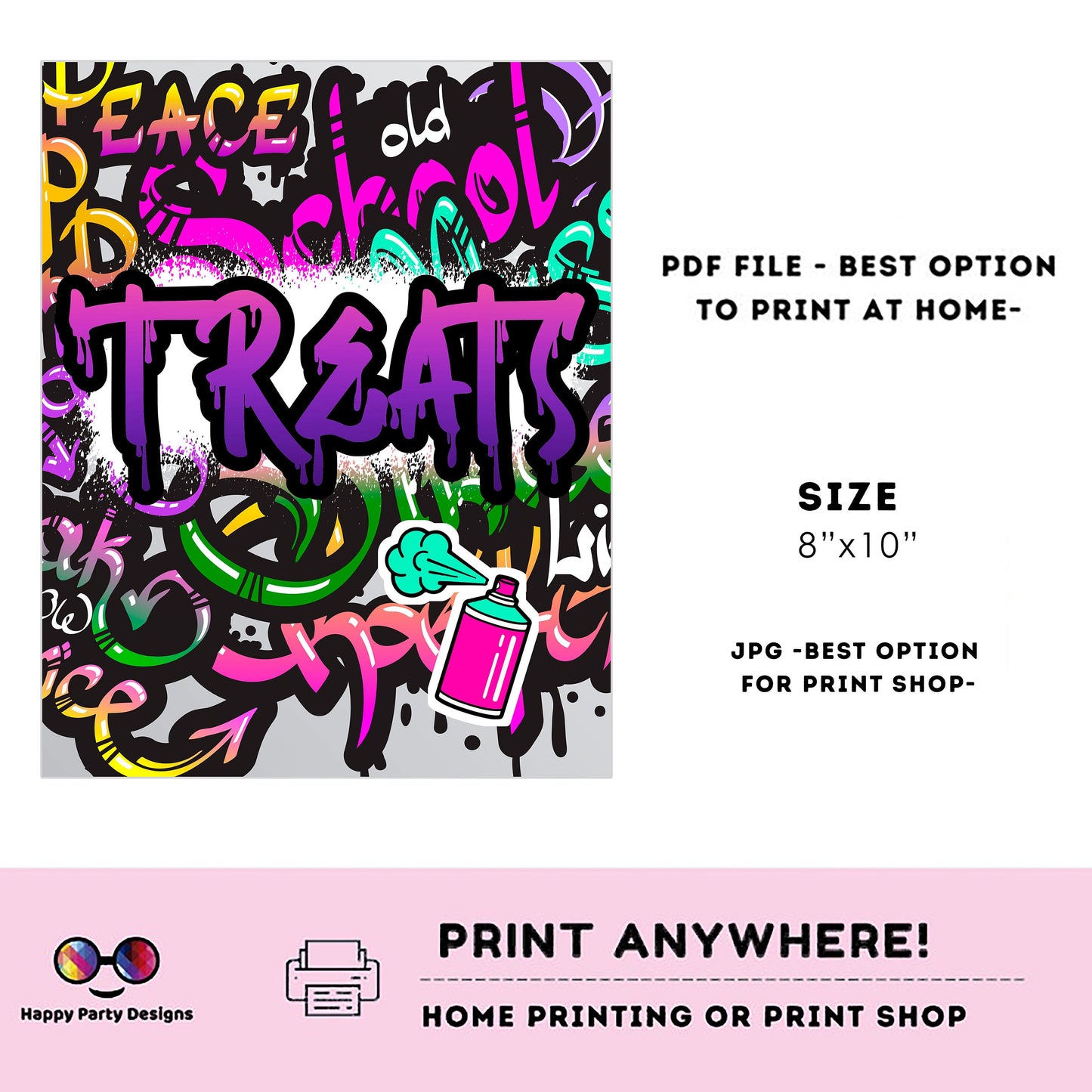 Editable Graffiti Sign | Digital graffiti printable Buffet sign | Birthday girl | Graffiti party | Personalize Online | Any Age #K2