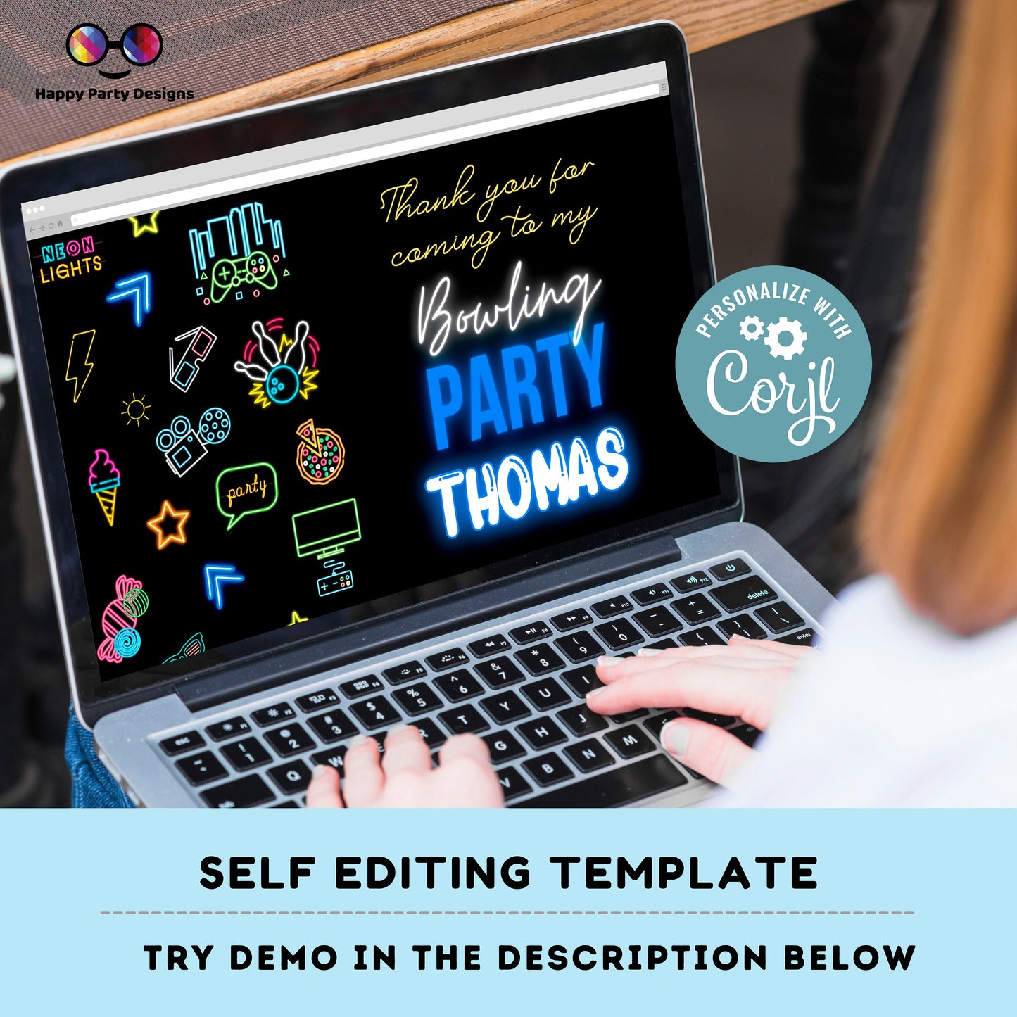 Editable Bowling  Birthday Box label | Bowling  party | favor box | Bowling  birthday party | Girl birthday | Box to print | Bowling favors