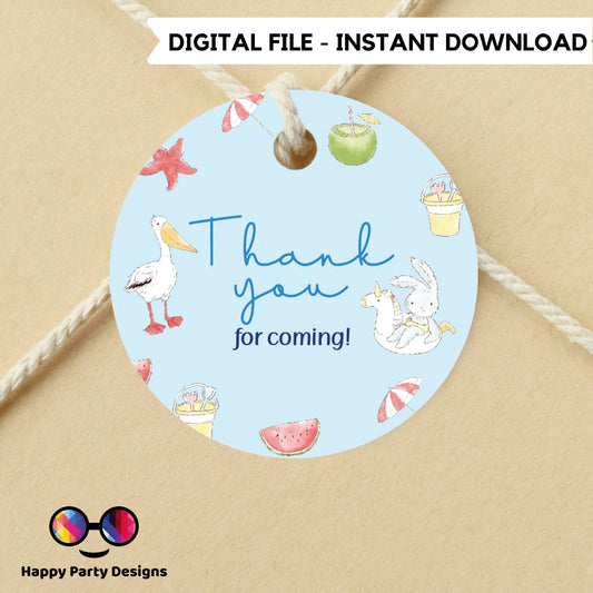 Pool baby bash Favor Tags | baby shower Thank you tags | Summer baby shower Tag | Pool gift tag template | Favor tags | instant download #B1