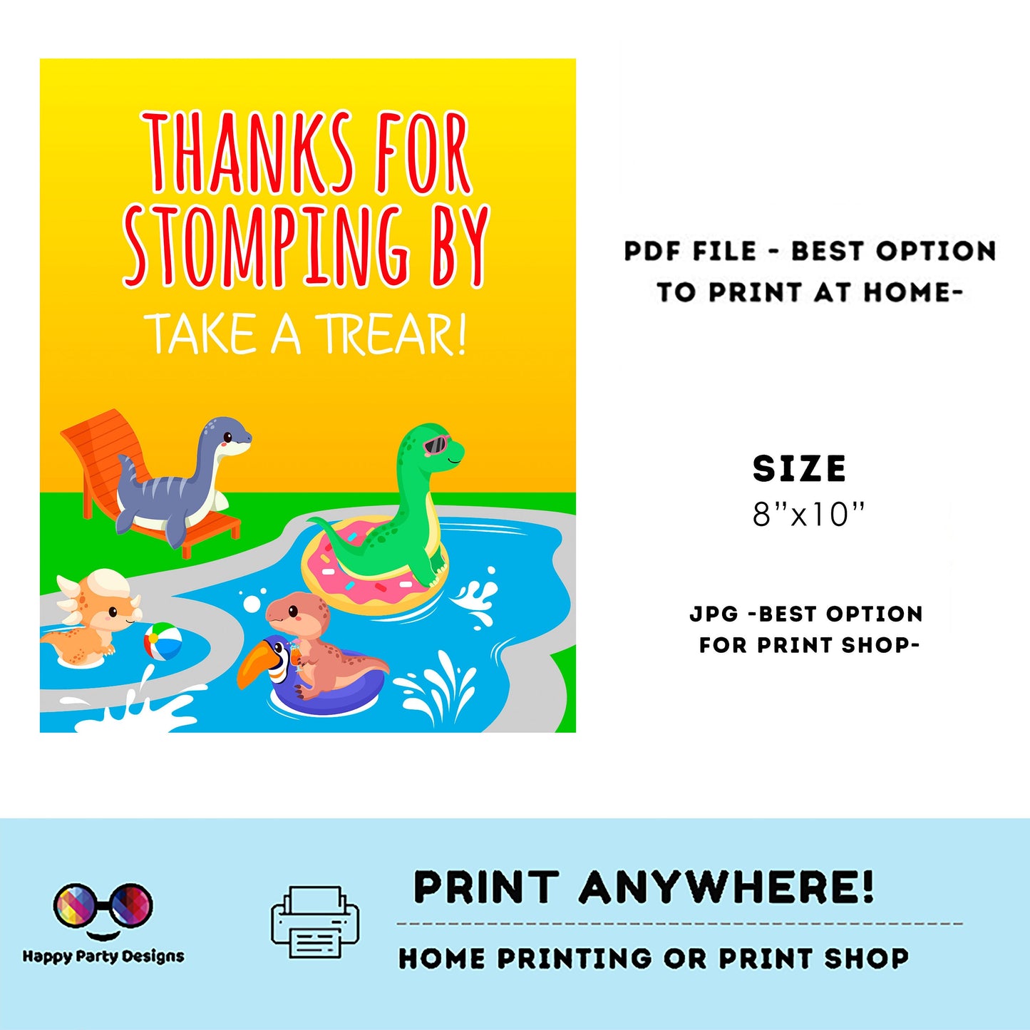 Editable Dinosaur Pool Party Signs (3)  | Dinosaur birthday | Girl | Boy | Dinosaur buffet Sign Sign | Dinosaur pool party Sign #K83