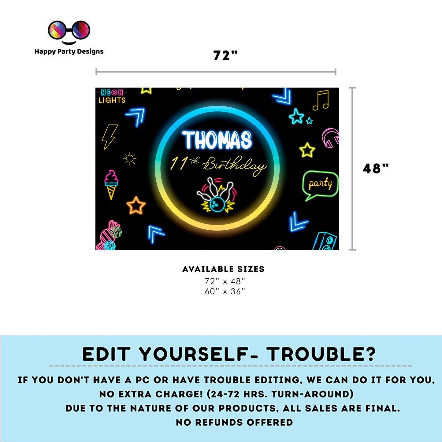 Editable Bowling Backdrop Banner  | Digital Bowling printable Backdrop Banner  | Birthday Boy | Bowling party | Personalize Online