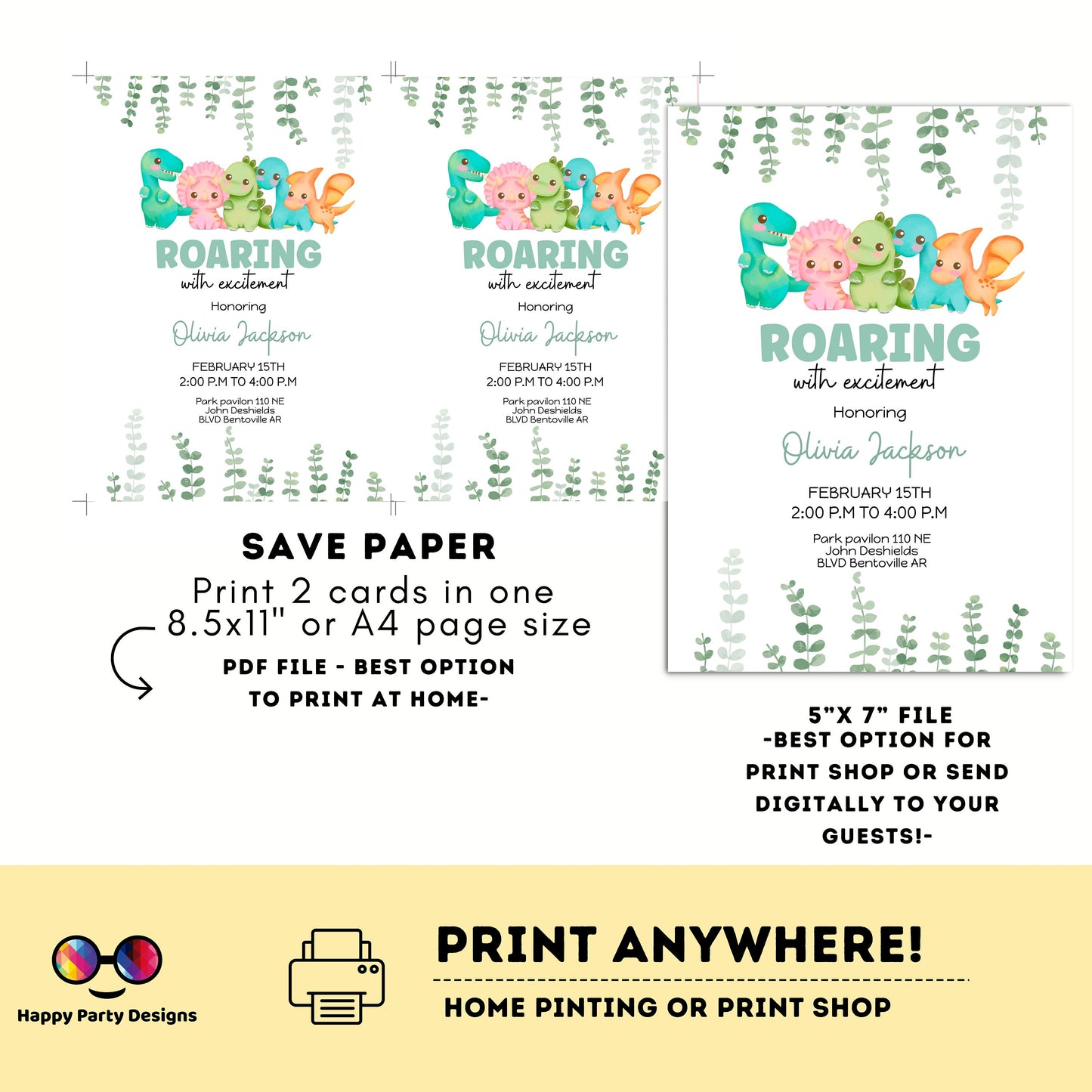 Dinosaur Baby Shower Invitation | Dinosaur Baby Shower | Dino Invite | Dinosaur Invitation | Dino Baby Shower | neutral gender shower #B15