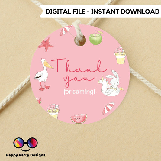 Pool baby bash Favor Tags | baby shower Thank you tags | Summer baby shower girl | Pool gift tag template |Favor tags | instant download #B2