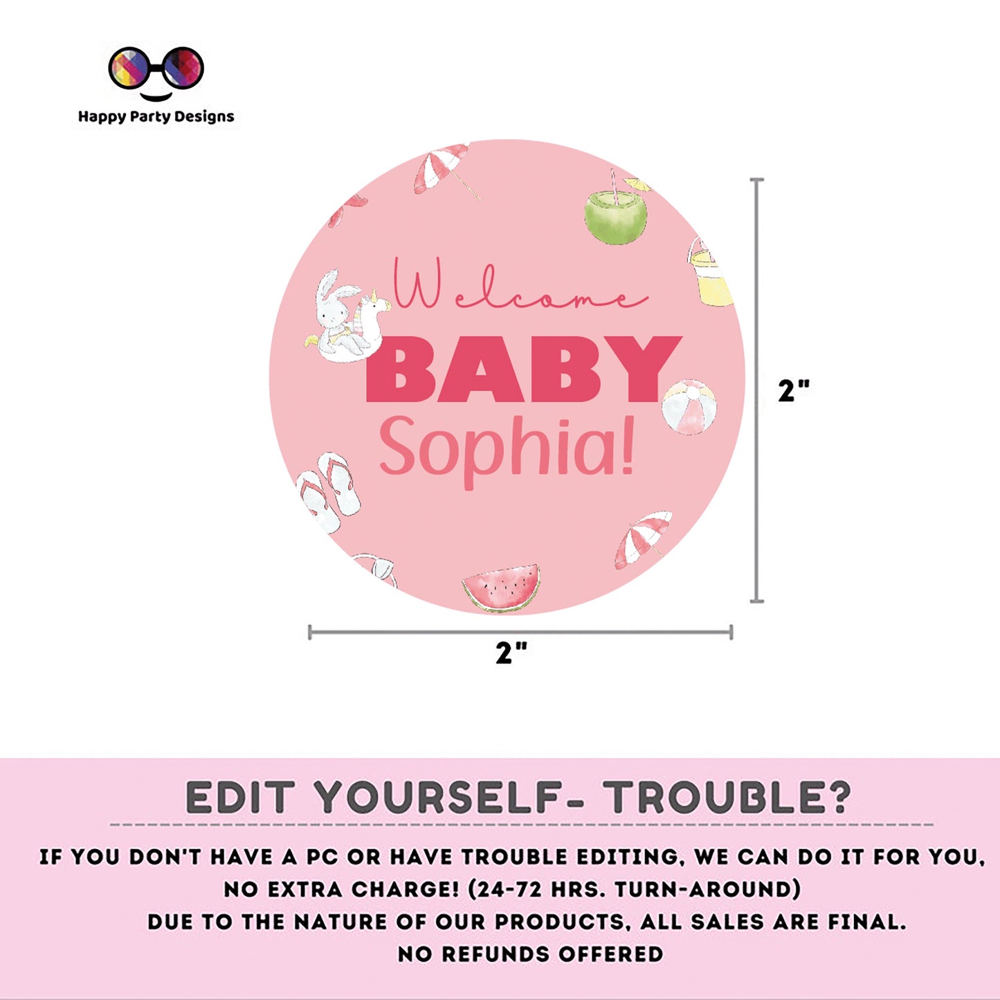 Editable Pool baby bash cupcake toppers | Instant download | girl baby shower | Pool party | Baby Shower | Pool baby shower for girl #B2