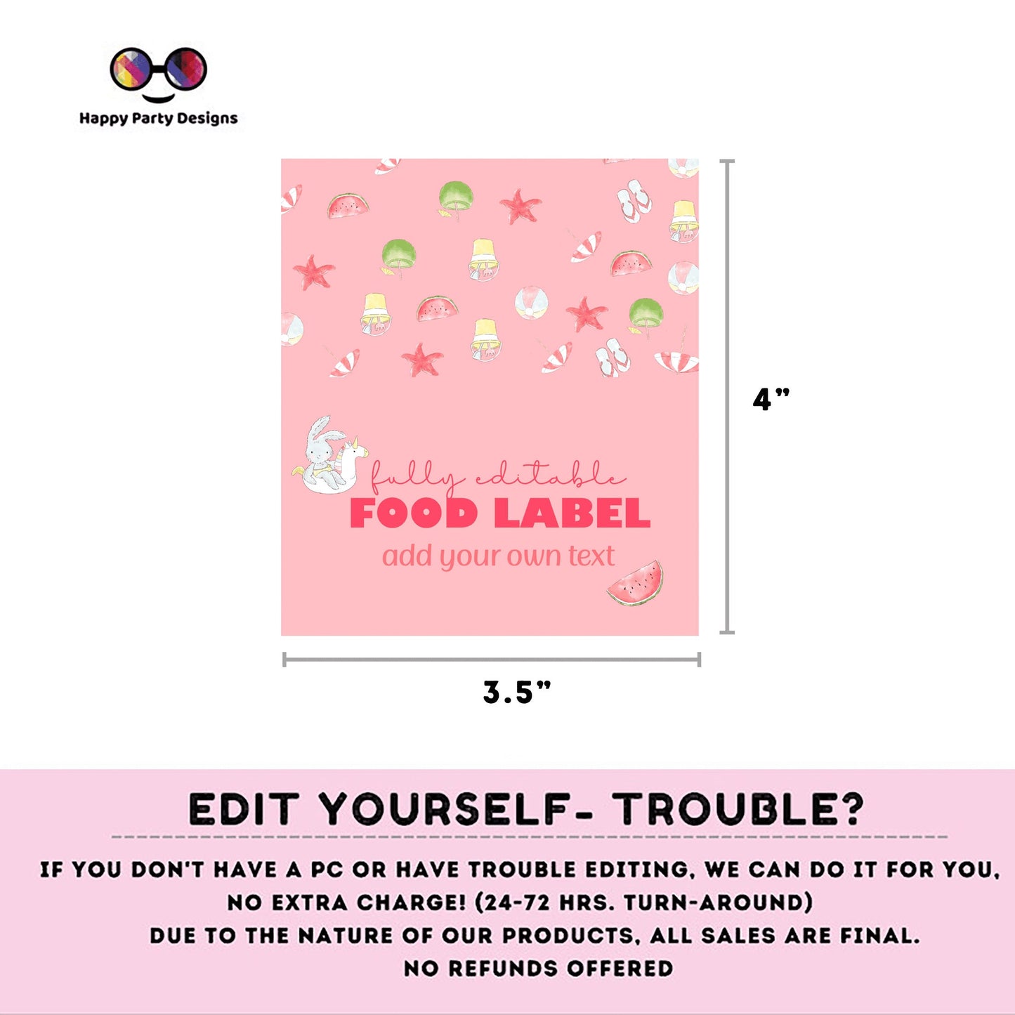 Editable pool baby bash food tent | pink baby shower | buffet labels | summer buffet labels | baby girl baby shower | pool baby shower #B2
