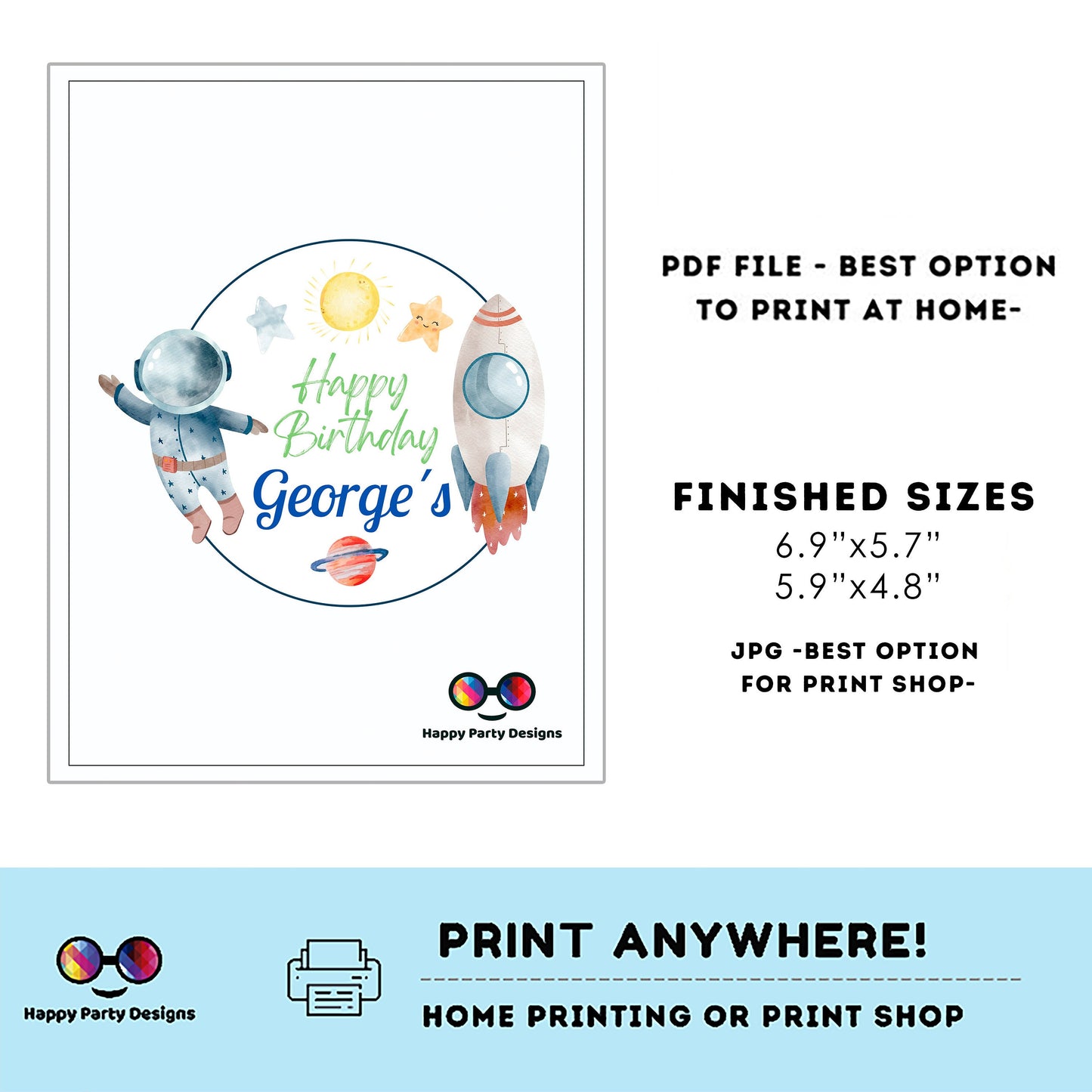 Editable First Trip Around the Sun Party Cake Topper |  Outer Space Party  Birthday Party Cake Topper  Astronaut Cake Topper Centerpiece #K5