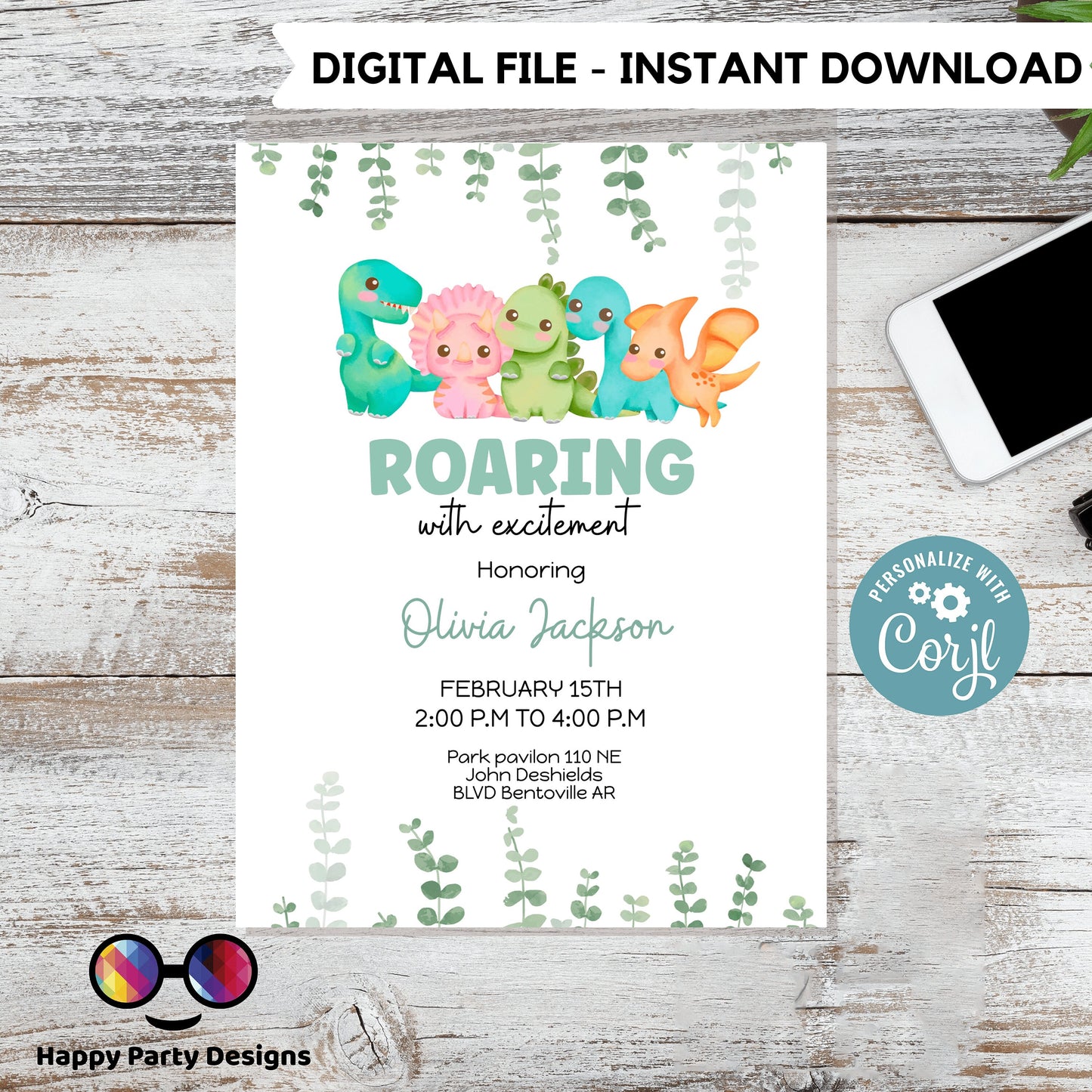 Dinosaur Baby Shower Invitation | Dinosaur Baby Shower | Dino Invite | Dinosaur Invitation | Dino Baby Shower | neutral gender shower #B15