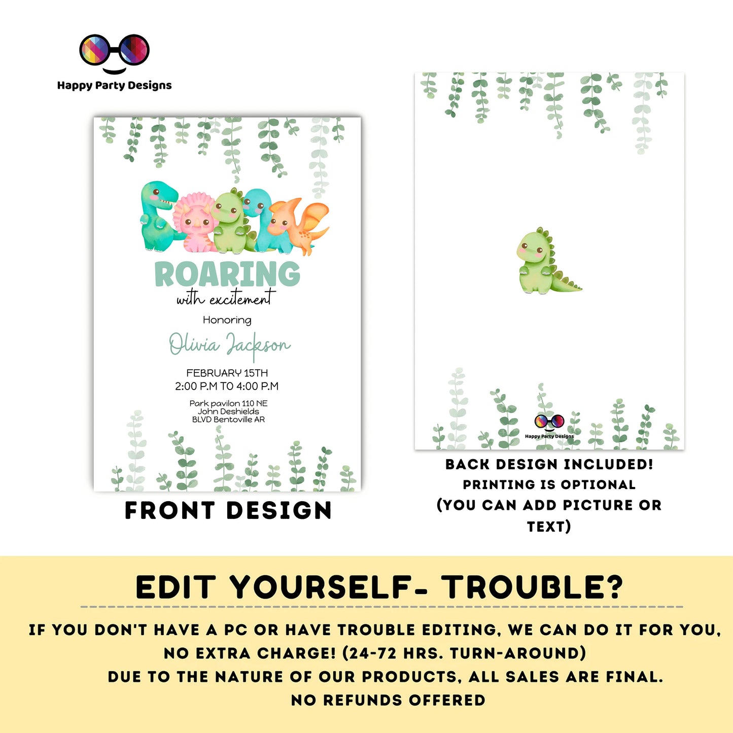 Dinosaur Baby Shower Invitation | Dinosaur Baby Shower | Dino Invite | Dinosaur Invitation | Dino Baby Shower | neutral gender shower #B15