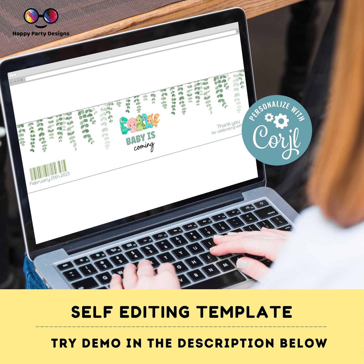 Editable dino baby shower water bottle labels | digital labels |  printable baby shower labels | bottle labels | neutral gender baby  #B15