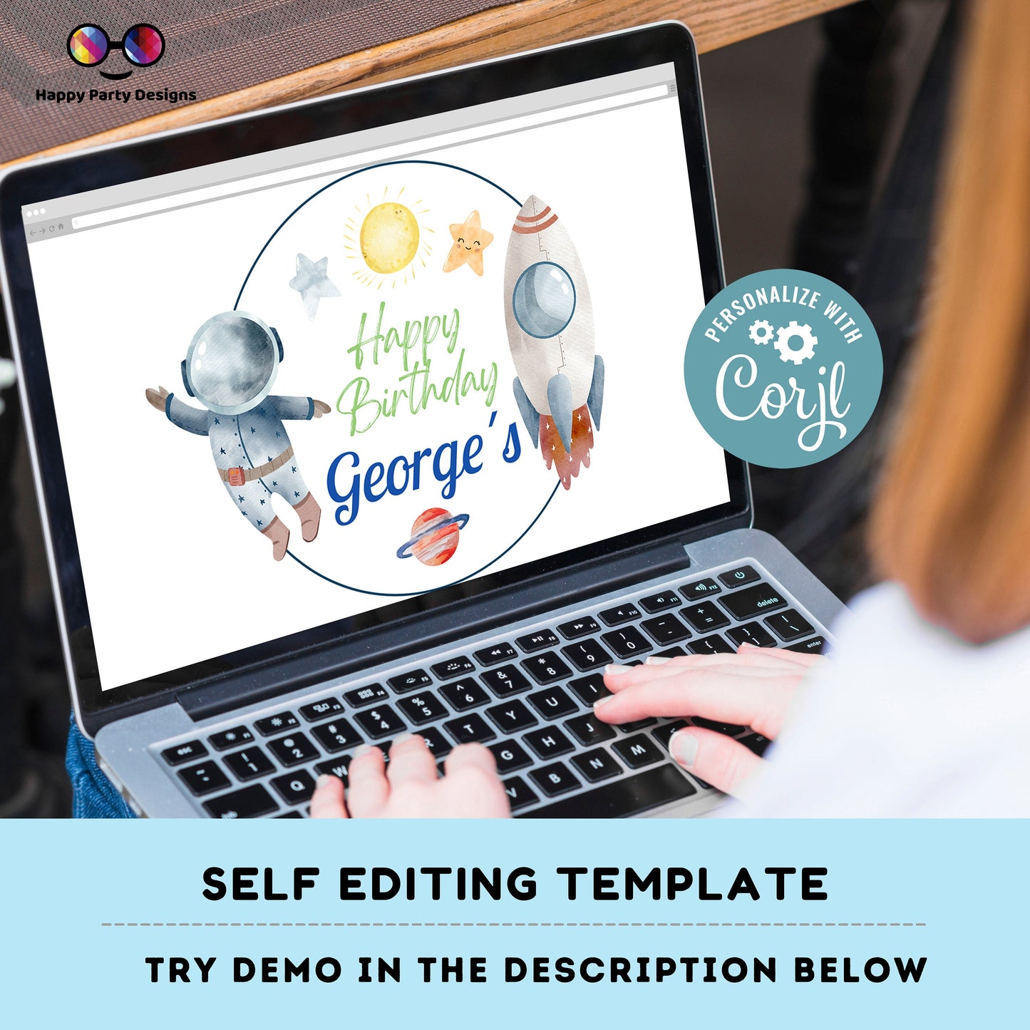 Editable First Trip Around the Sun Party Cake Topper |  Outer Space Party  Birthday Party Cake Topper  Astronaut Cake Topper Centerpiece #K5