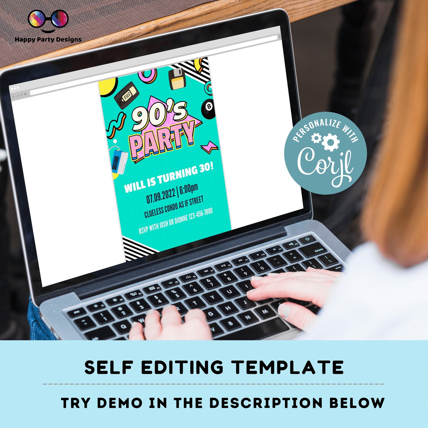 Editable 90s Birthday Invitation | Retro Invitation | 90s Kid Birthday invitations | Nostalgia Birthday Invitation | Nostalgia Party #A1