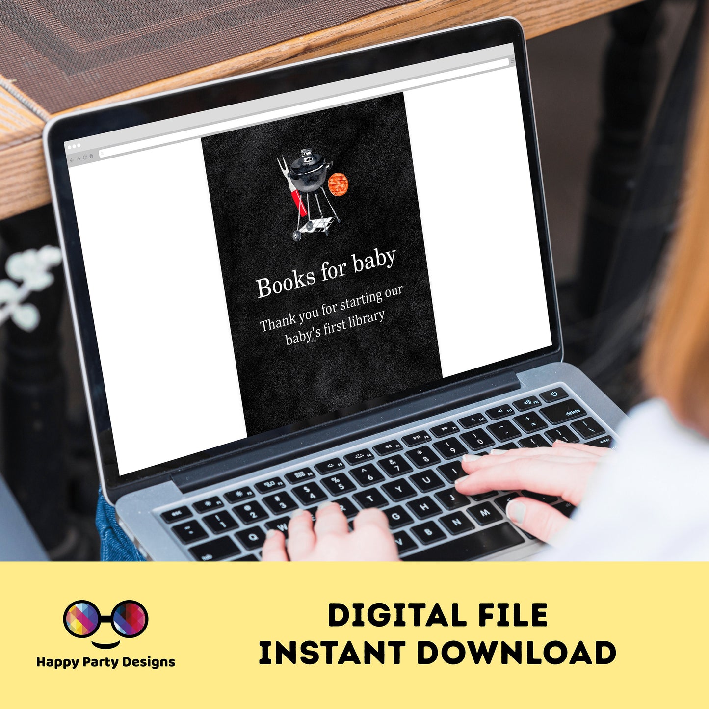 BBQ baby shower | Neutral gender Books for baby Sign | Instant download | book request | baby shower Sign | co-ed baby shower #26