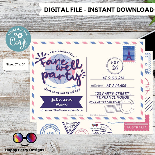 Farewell Party Invitation Template | Going Away Party Invitation | Farewell Party Invite | Moving Party Invite | Bon Voyage party #A8