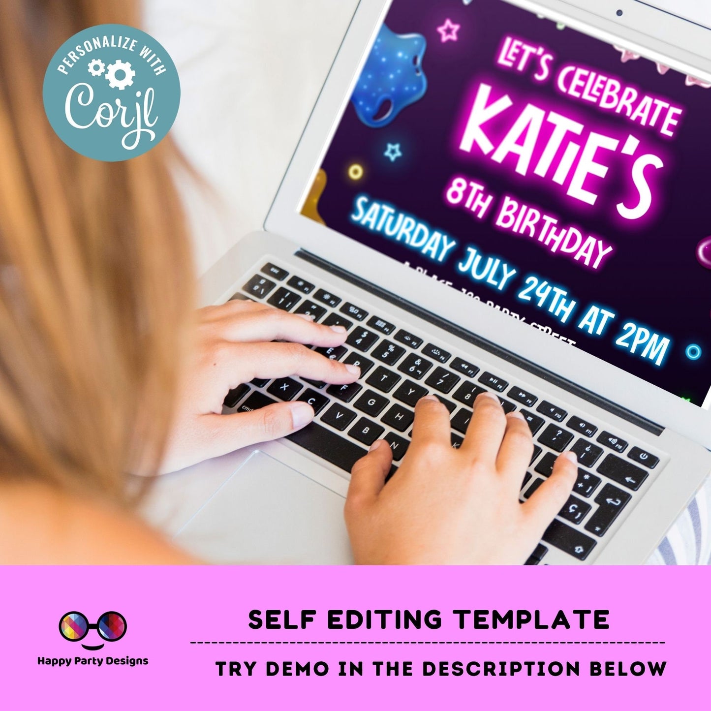 Slime Invitation | Slime Party Invitation | Birthday girl | Slime Birthday Invite | Slime Party Invite | slime Birthday Invitation  #K125