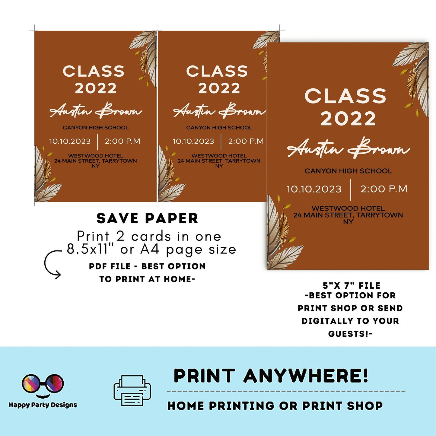 Boho Graduation Invitation editable invitation | Graduation Party Text Invite | graduation boho | Phone Invitation | Grad Party Invites #A5