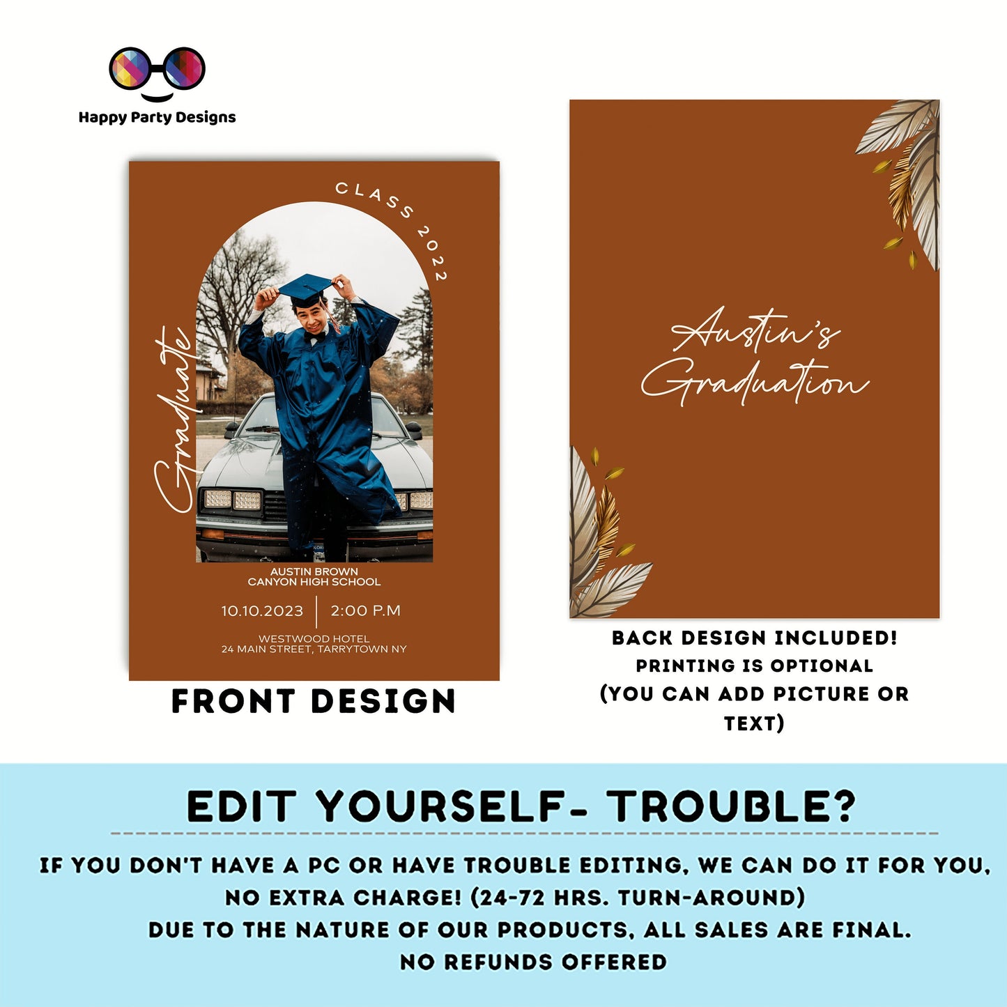 Boho Graduation Invitation editable invitation with picture | Graduation Party Text Invite | graduation boho | Phone Invitation #A5