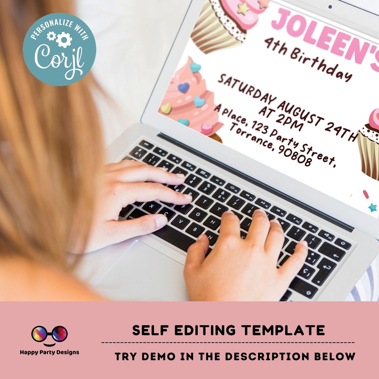 Cupcake Decorating Party Invitation | Cupcake Invitation Cupcake | Birthday girl | Decorating Invitation Girl party #K138