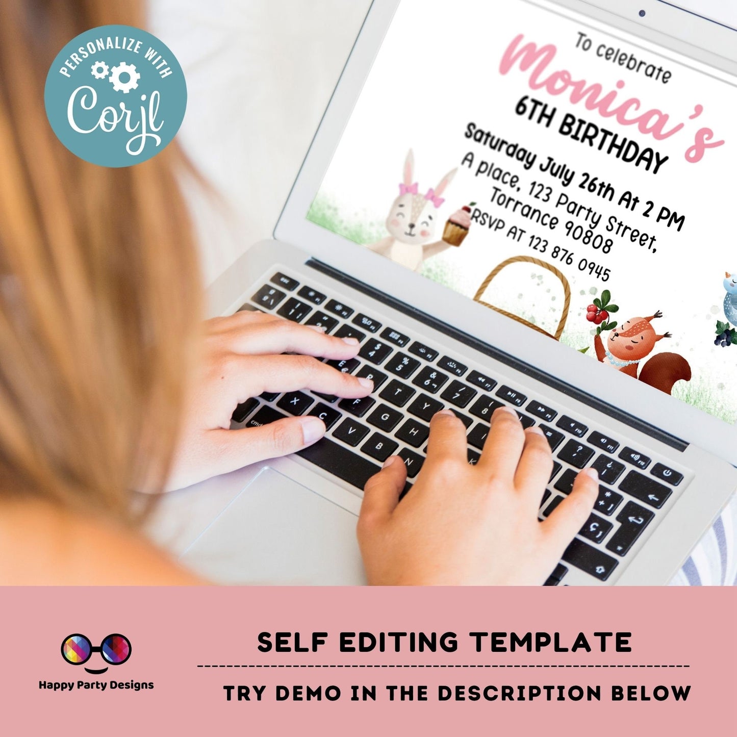 EDITABLE Picnic Birthday invitation | picnic in the park printable invite | Garden Birthday Party | picnic birthday | Girl Birthday #K142