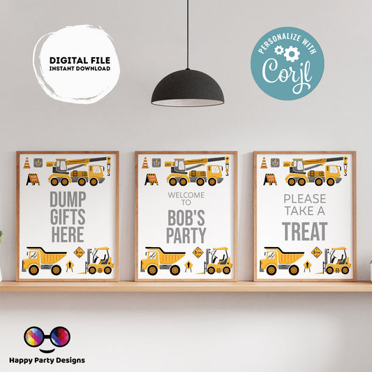 Editable Welcome Sign | Trucks birthday | under construction birthday Decorations | construction sign | birthday Boy |  Welcome Sign #K105