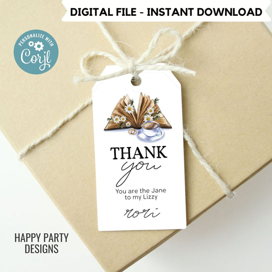 Thanks a Latte Favor Tag Template | birthday |  baby shower | bachelorette | Thank you tag | Gift Tag | Template | Love is Brewing #W3
