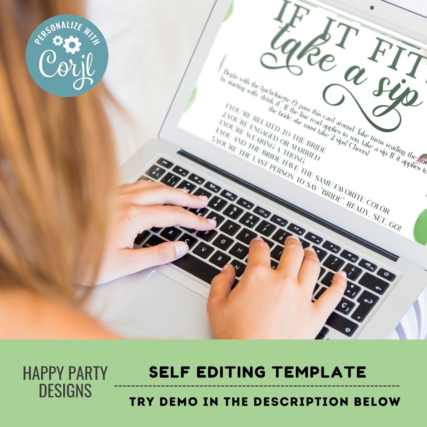 Editable If it fits take a sip game | let's spill the tea | book shower game | bridal shower| latte shower | bridal shower game #W6