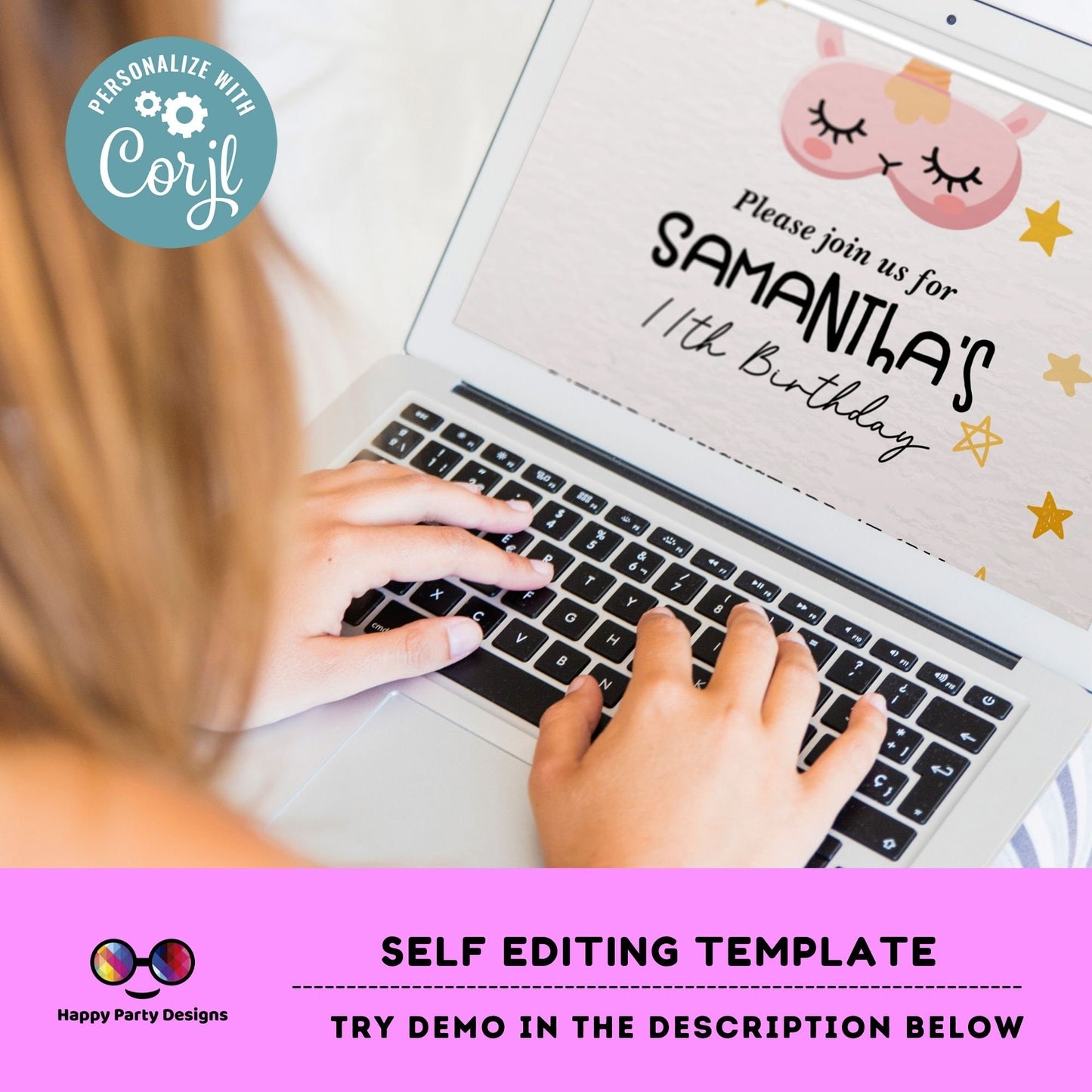 EDITABLE girls sleepover party birthday invitation | Slumber party  girl Invitation | Birthday girl | Pajama Party | retro | pajama #K133