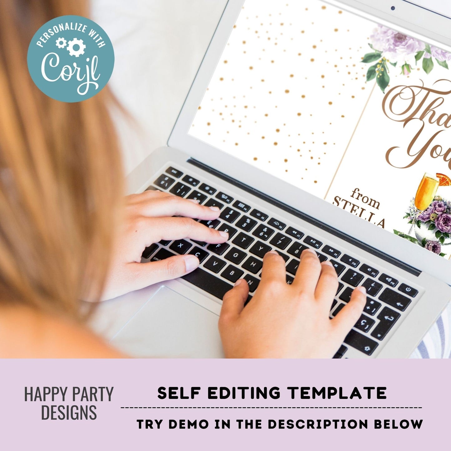 Editable Books and mimosas Themed Thank You Card | Bridal Shower | Baby Shower | Folded Notes Blank Inside | Printable brunch Thank You  #W9