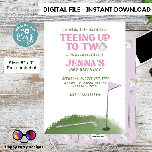EDITABLE Mini Golf Invitation Birthday | Golf Golf Par-tee Birthday Invitation | Printable Golf Birthday Party Invitation | Golfer #K178