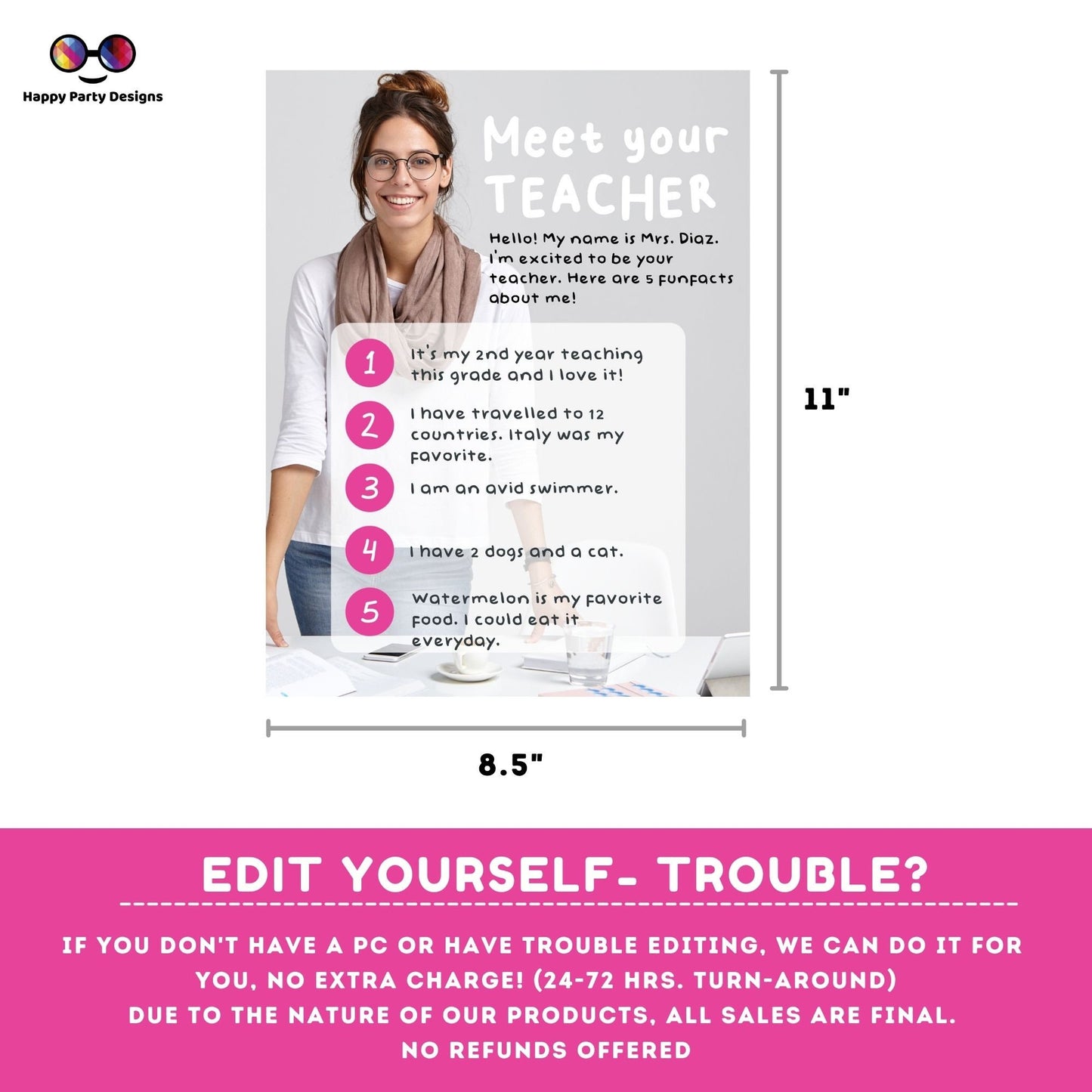 Editable Meet the Teacher modern Template | Meet the Teacher Template | Back to School | Welcome Letter Printable | Meet the Teacher #S2