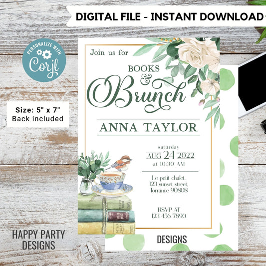 Book Themed Bridal Shower Invitation | Love Story Bridal Shower Invitation | Bridal Brunch Wedding Shower | tea Bridal | a new chapter #W6