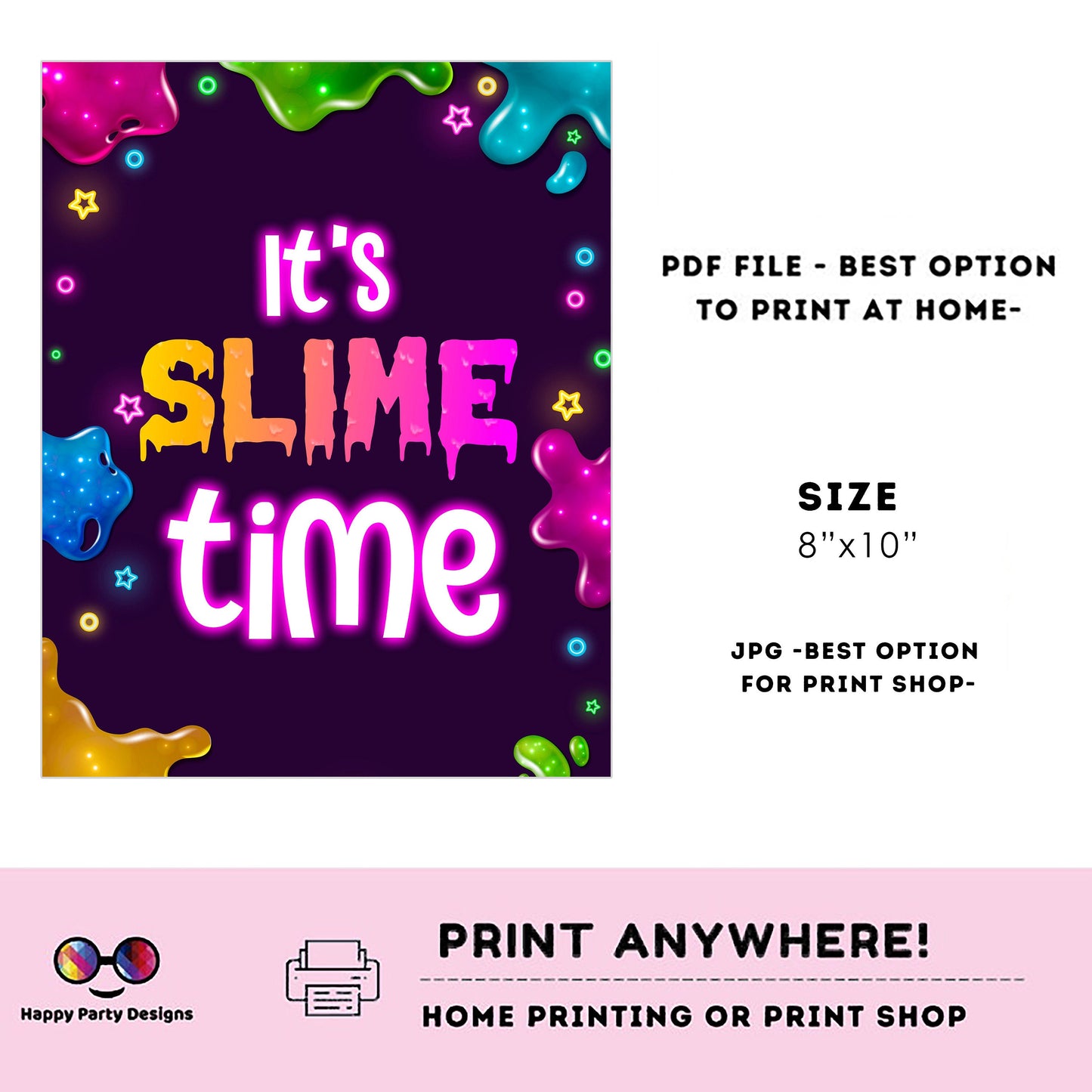Slime Sign | Editable slime Sign | Butterfly birthday | slime birthday Decorations | Birthday Girl | slimy buffet Sign | slime party  #K125